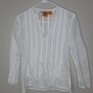 Tory Burch white top blouse sz 4